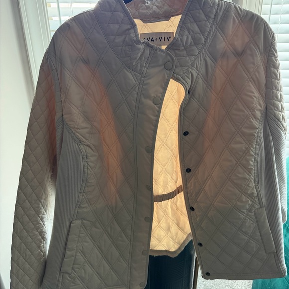 Ava & Viv Jackets & Blazers - Plus Size- Ava & Viv Cream/Off White Quilted Women's Jacket- 3X